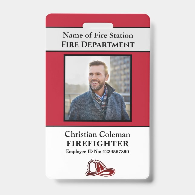 Custom Employee ID  Card Photo Logo Bar Code Name Badge (Front)
