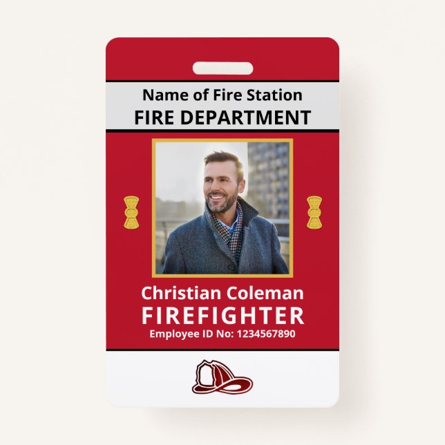 Custom Employee ID  Card Photo Logo Bar Code Name  ID Badge (Front)