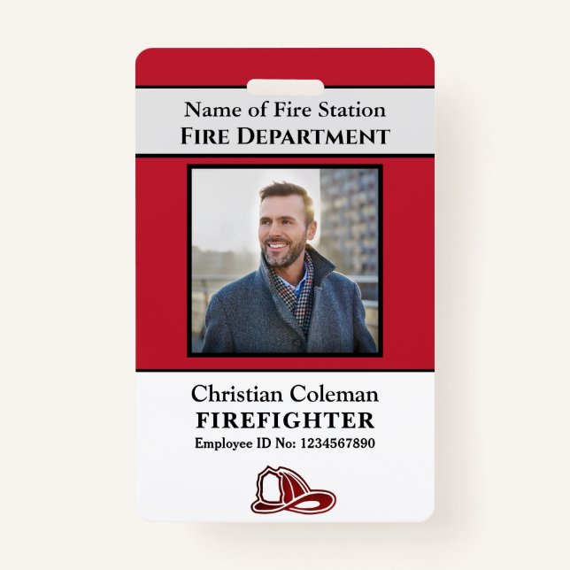 Custom Employee ID  Card Photo Logo Bar Code Name ID Badge (Front)