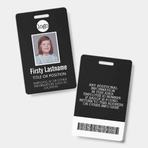 Custom Employee ID - Photo, Bar Code, Logo, Name Badge