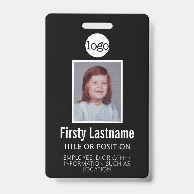 Custom Employee ID - Photo, Bar Code, Logo, Name Badge (Front)