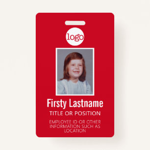 Custom Employee ID - Photo, Bar Code, Logo, Name ID Badge