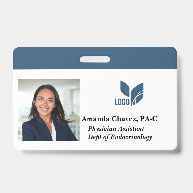 Custom Employee ID Photo Name Badge (Front)