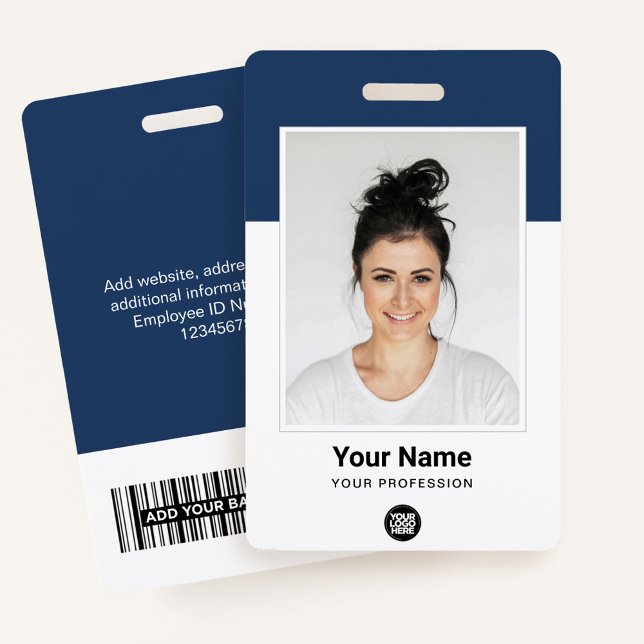 Custom Employee Large Photo, BarCode, Logo, Name ID Badge (custom employee badges)