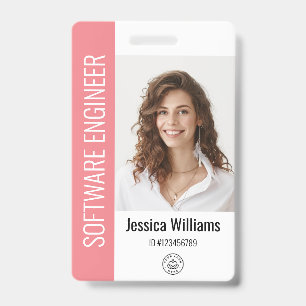 Custom Employee Large Photo, BarCode, Logo, Name ID Badge