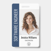 Custom Employee Large Photo, BarCode, Logo, Name