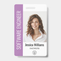 Custom Employee Large Photo, BarCode, Logo, Name