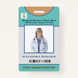 Custom Employee Logo Bar Code Logo Photo Name ID Badge