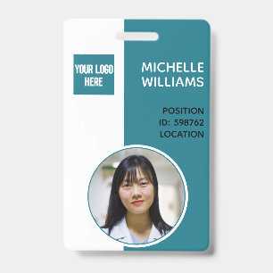Custom employee logo photo name ID Badge