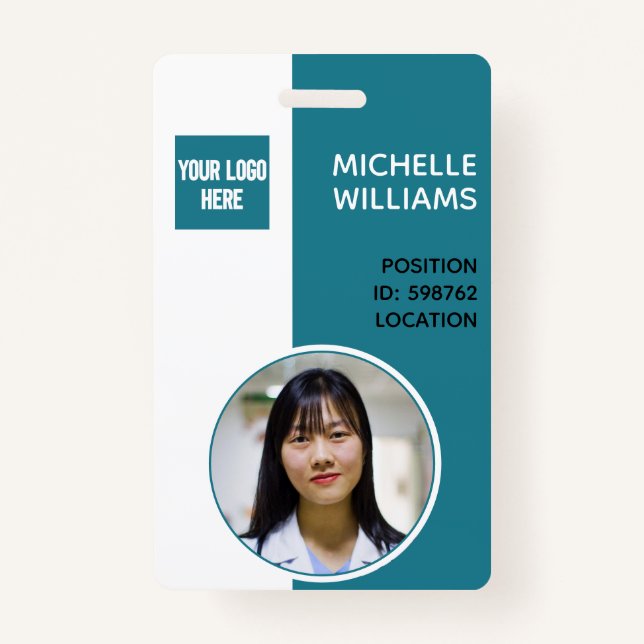 Custom employee logo photo name ID ID Badge (Front)