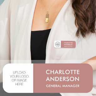 Custom Employee Logo Terracotta Magnetic or Pin Name Tag