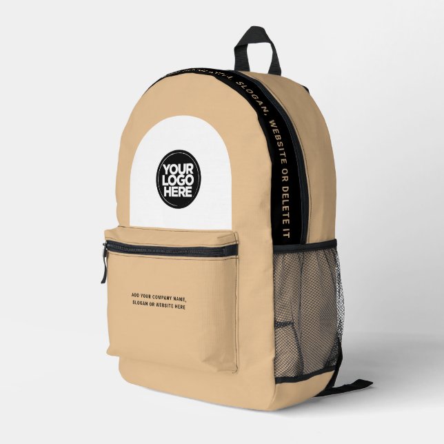 Custom Employee Logo, Text, Slogan, Website Printed Backpack (Back Corner Right)