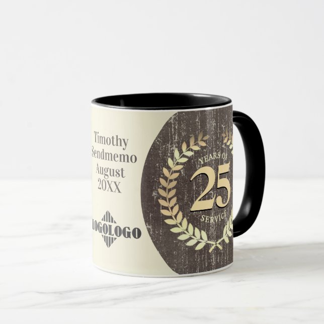 Custom employee milestone longevity anniversary mug (Front Right)