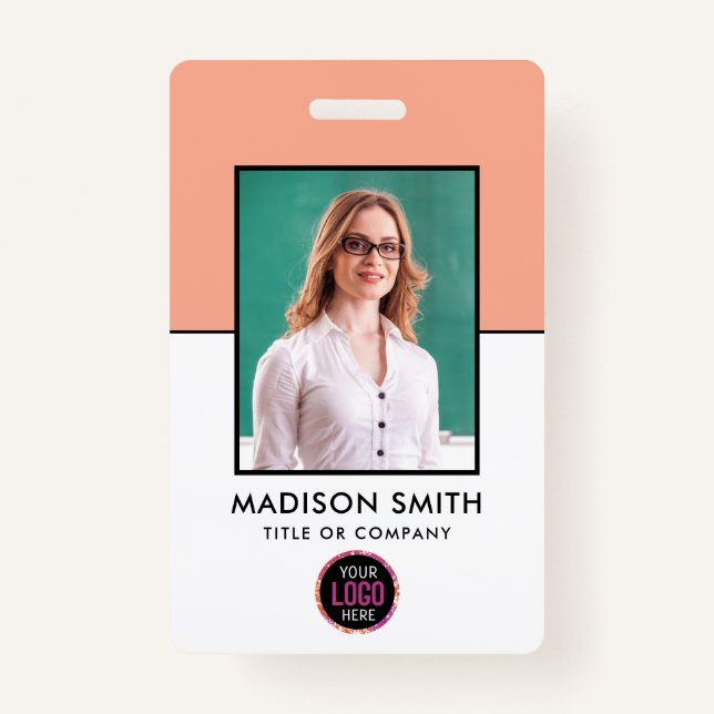 Custom Employee | Minimalist Business Employee ID Badge (Front)