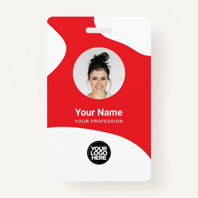Custom Employee Modern Blob ID Card QR ID Badge (Front)