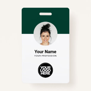 Custom Employee Modern ID Card Green QR Badge ID Badge