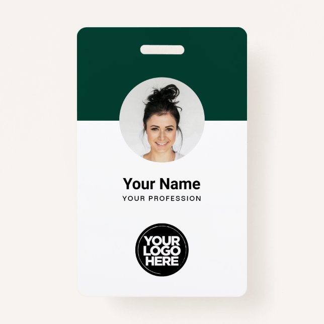 Custom Employee Modern ID Card Green QR Badge ID Badge (Front)
