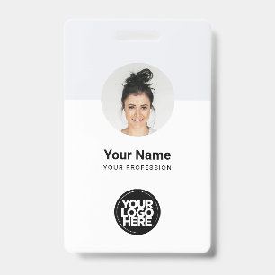 Custom Employee Modern ID Card Minimalist QR Badge