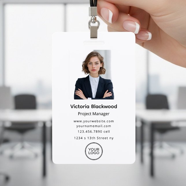  Custom Employee Name And Logo Photo ID Badge (Creator Uploaded)