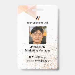 Custom Employee Name Badge Professional Staff ID