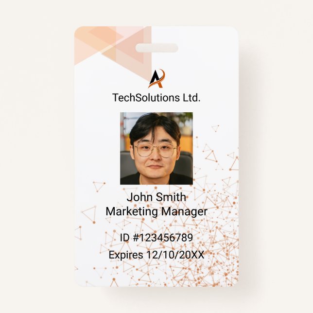 Custom Employee Name Badge | Professional Staff ID ID Badge (Front)