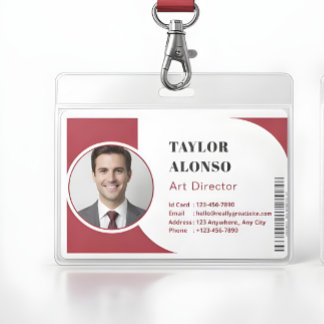 Custom Employee Name Badge with Logo and Job Title ID Badge