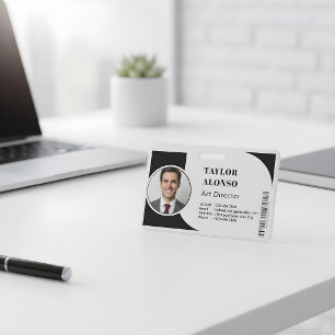 Custom Employee Name Badge with Logo and Job Title ID Badge