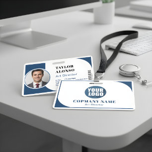 Custom Employee Name Badge with Logo and Job Title ID Badge