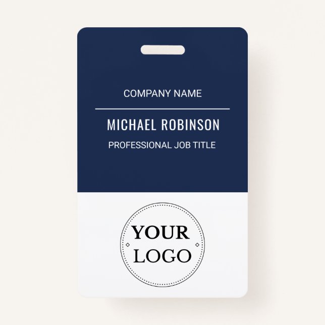 Custom Employee Name Corporate Logo ID Badge (Front)