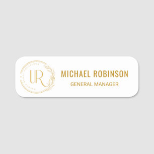 Custom Employee Name Gold Script Logo Magnetic  Tag