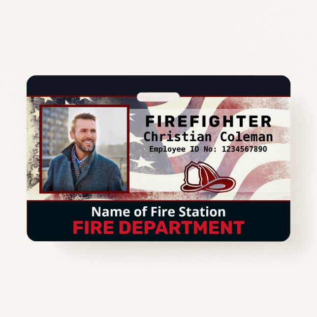 Custom Employee Name ID  Card Logo Bar Code Photo  ID Badge (Front)