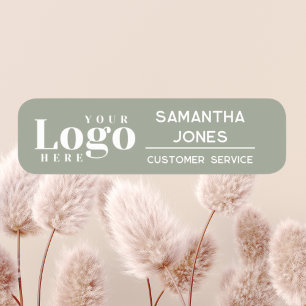 Custom Employee name Modern Company Logo Tag