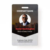 Custom Employee Name, Photo, Bar Code, Logo Badge