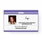 Custom employee name photo logo text bare code