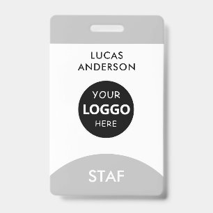 Custom Employee Name Tag Business Logo Staff  ID Badge