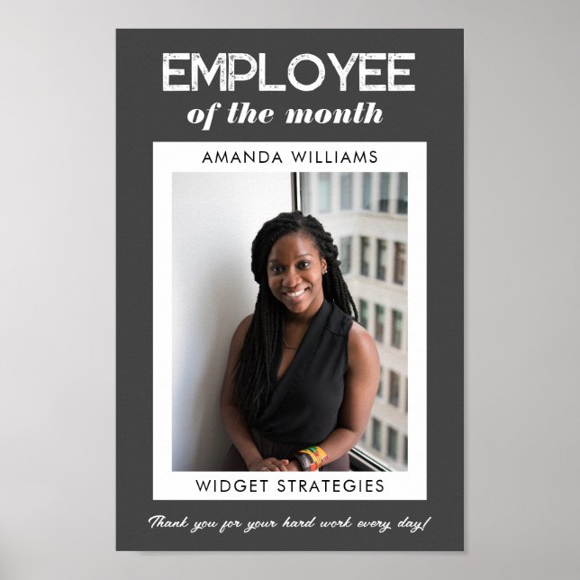 Custom Employee of the Month Appreciation Photo  Poster (Front)