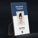 Custom Employee of the Month Photo Awards Plaque<br><div class="desc">Custom Employee of the month Appreciation plaque featuring Photo,  business company Logo,  employee Name and title. Any color,  any font,  no minimum.</div>