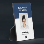Custom Employee of the Month Photo Awards Plaque<br><div class="desc">Custom Employee of the month Appreciation plaque featuring Photo,  business company Logo,  employee Name and title. Any color,  any font,  no minimum.</div>