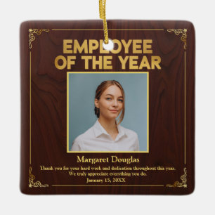 Custom Employee of the Year Award Photo Ceramic Ornament