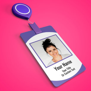 Custom Employee Photo And Name Simple Deluge ID Badge