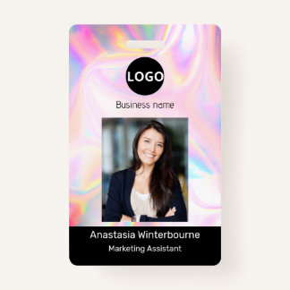 Custom Employee Photo, Bar Code, Logo, holographic ID Badge