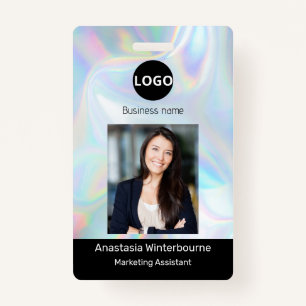 Custom Employee Photo, Bar Code, Logo, holographic ID Badge