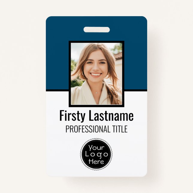 Custom Employee - Photo, Bar Code, Logo, Name Badg ID Badge (Front)
