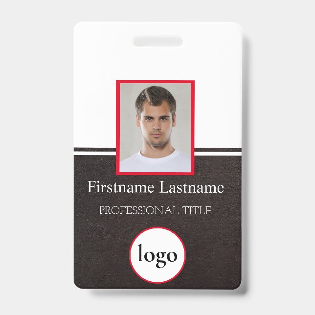 Custom Employee - Photo, Bar Code, Logo, Name Badg ID Badge (Front)