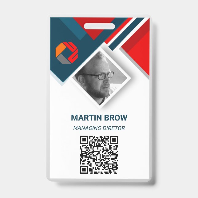 Custom Employee - Photo, Bar Code, Logo, Name Badg ID Badge (Front)