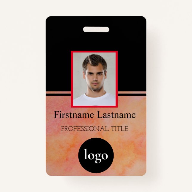 Custom Employee - Photo, Bar Code, Logo, Name Badg ID Badge (Front)