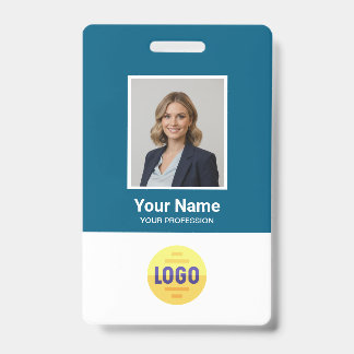 Custom Employee Photo, Bar Code, Logo, Name Badge ID Badge