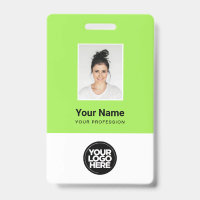 Custom Employee Photo, Bar Code, Logo, Name Badge
