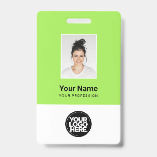 Custom Employee Photo, Bar Code, Logo, Name Badge ID Badge