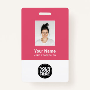 Custom Employee Photo, Bar Code, Logo, Name Badge ID Badge